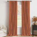 100% Blackout Shield Blackout Curtains for Bedroom 84 Inches Long, Back Tab/Rod Pocket Living Room Drapes, Thermal Insulated Blackout Curtains 2 Panels Set, 50" W x 84" L, Cream