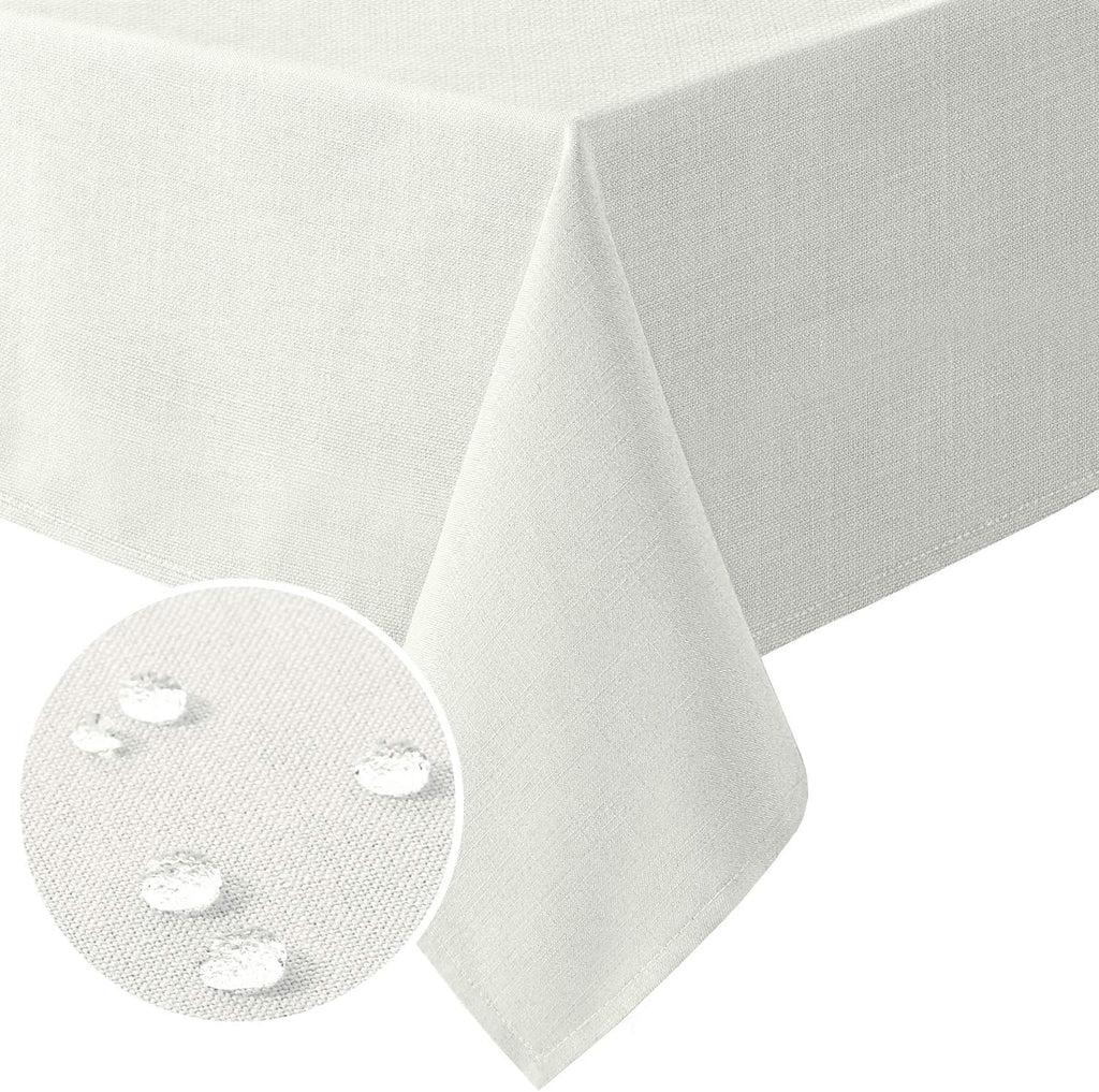 Linen Textured Table Cloths 60 x 120 Inch Premium Solid Tablecloth Spill-Proof Waterproof Table Cover for Dining Buffet Feature Extra Soft and Thick Fabric Wrinkle Free, Taupe