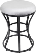 Velvet Round Vanity Stool,Pink Velvet Footrest Ottoman Foot Stool Seat with Golden Metal Legs,Makeup Chair for Bathroom Vanity,Bedroom,Living Room