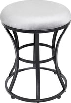 Velvet Round Vanity Stool,Pink Velvet Footrest Ottoman Foot Stool Seat with Golden Metal Legs,Makeup Chair for Bathroom Vanity,Bedroom,Living Room
