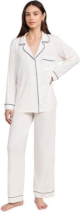 white silk pajama set 