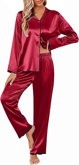 womens  silk pajamas sets 